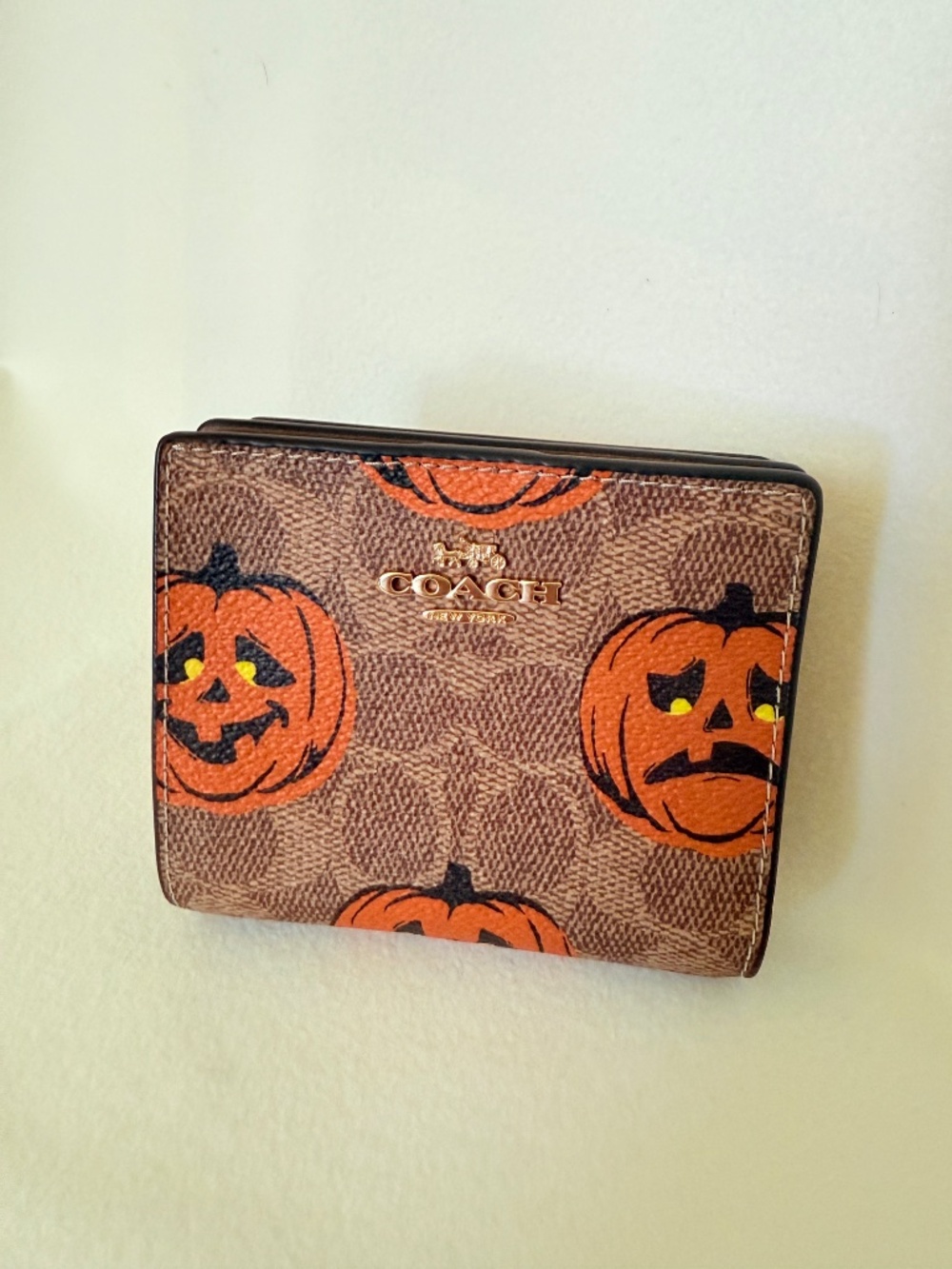 coach Snap Wallet In Signature Canvas With Halloween Print ccr19